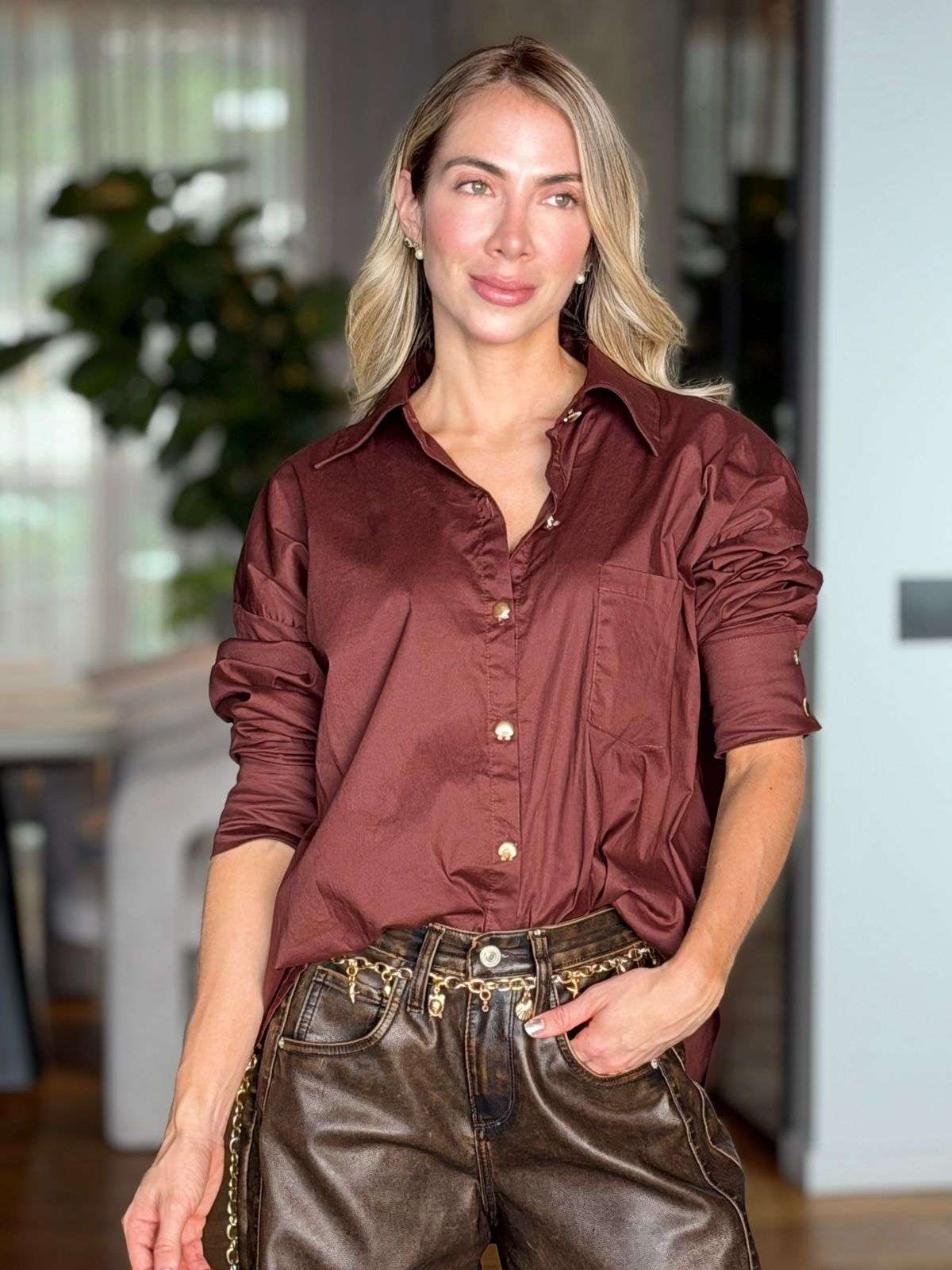 Camisa Gabriela Cafe