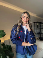 Camisa Gabriela Corazones Azul