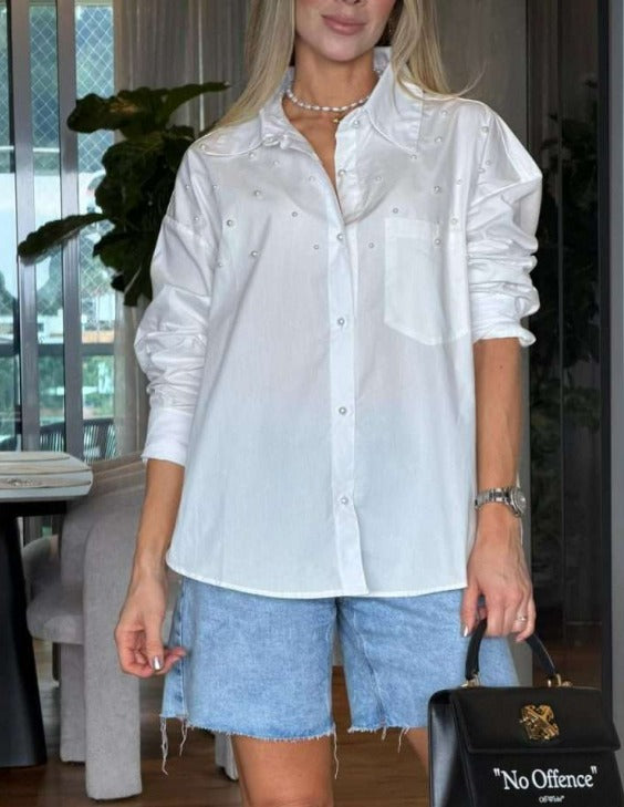 Camisa Gabriela Perlas Blanco