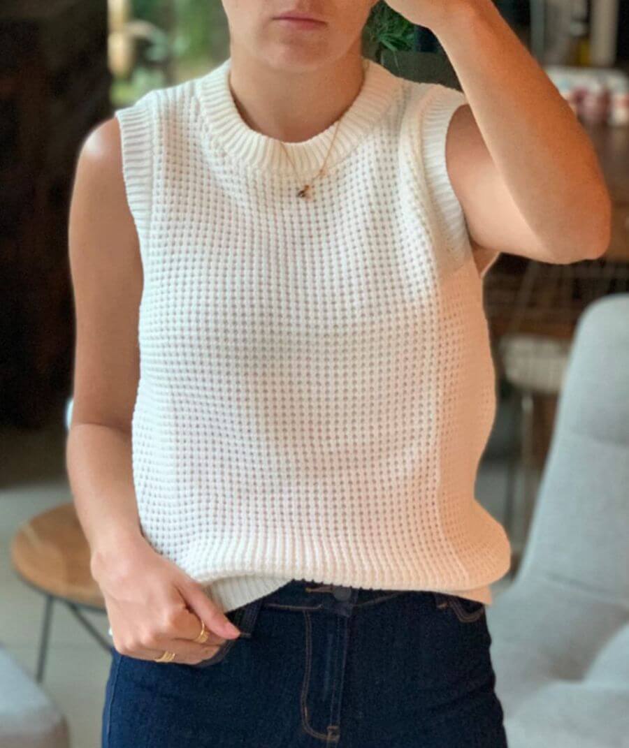 Tejido Chaleco Sass Crema