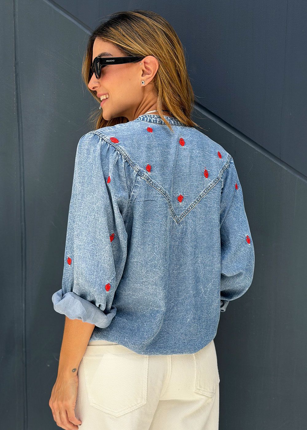 Camisa Chambray Corazones Mila