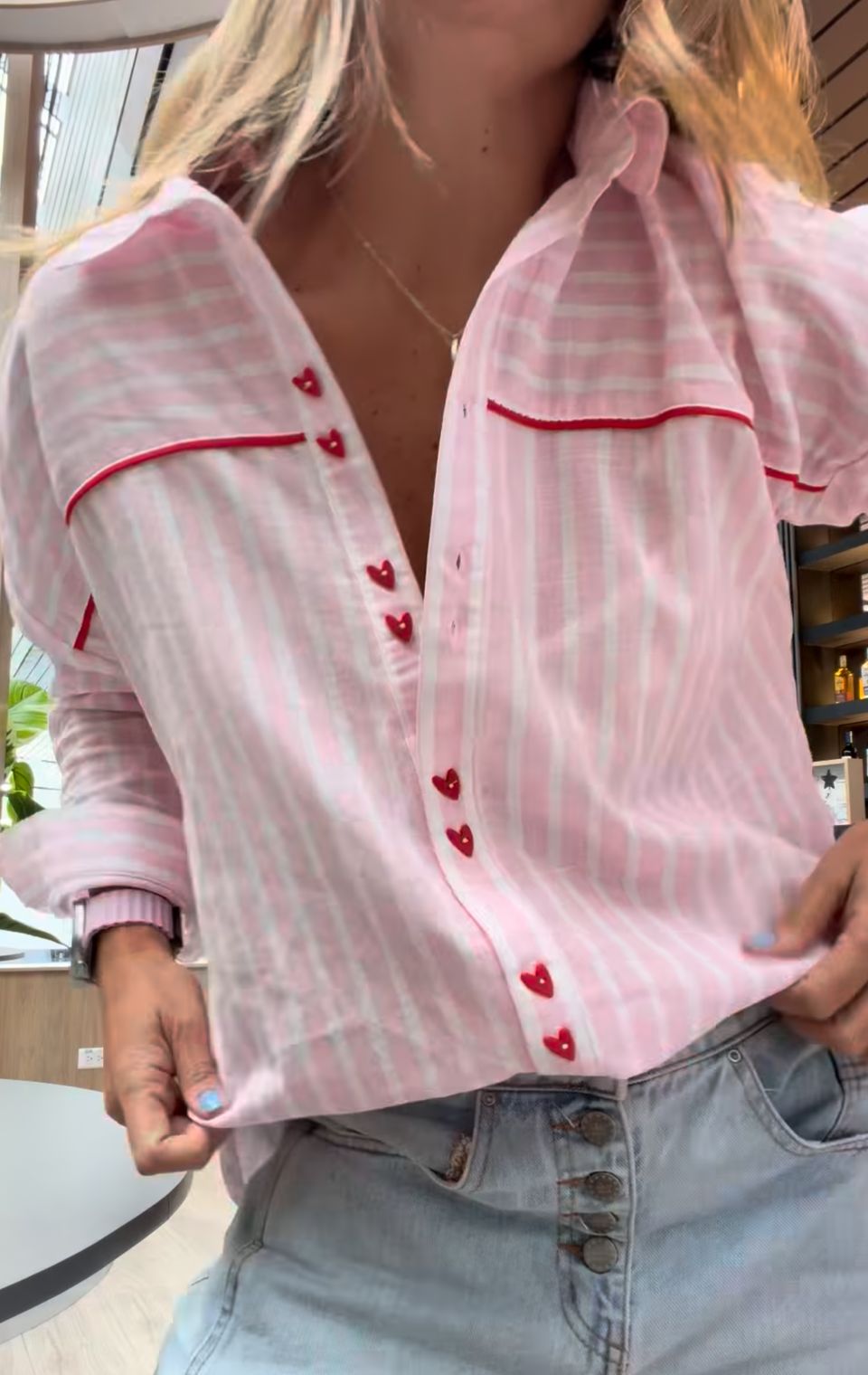Camisa Rayas Rosada