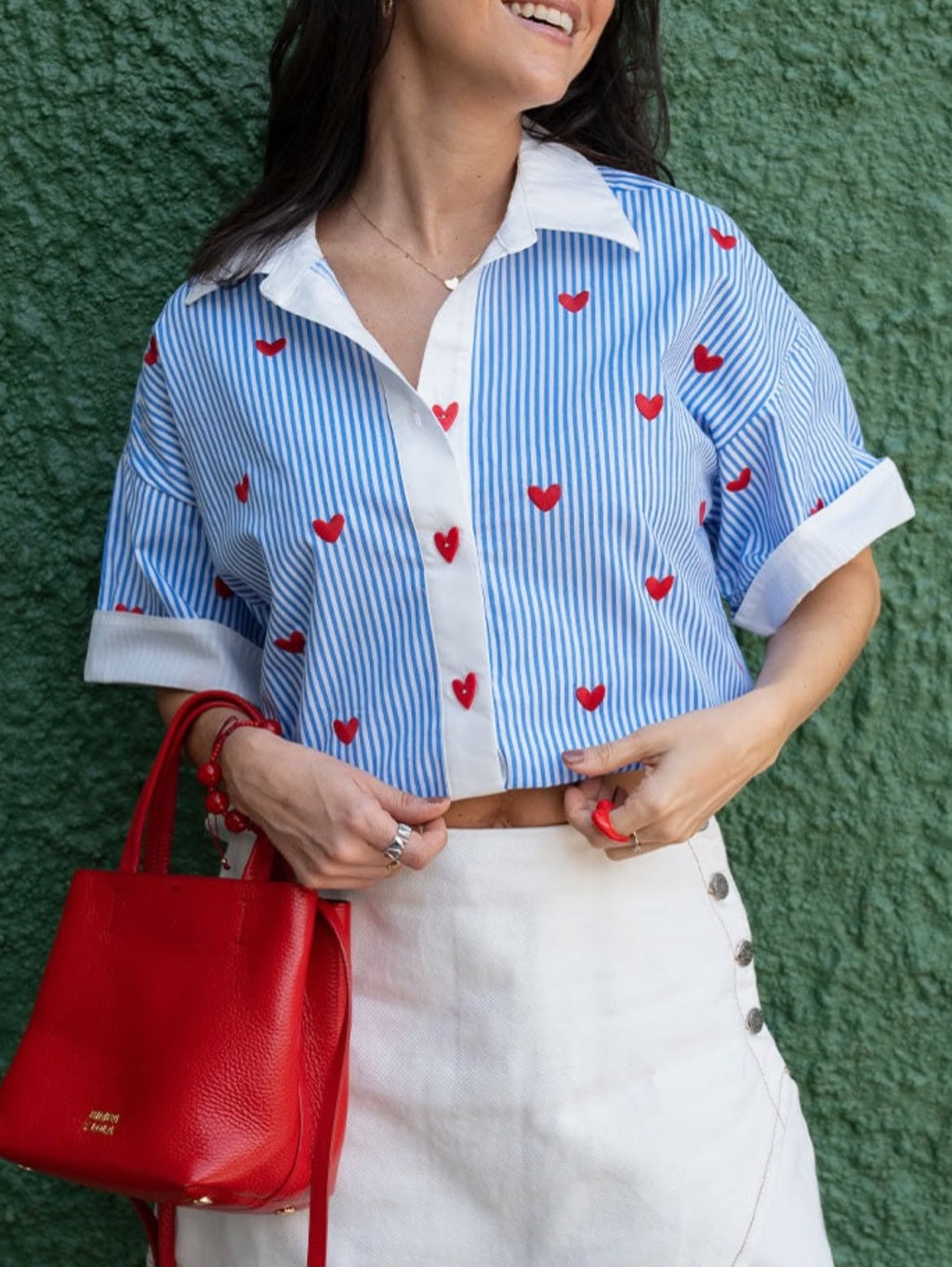 Camisa Manga Corta Rayas Azules
