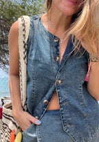 Chaleco Denim Azul