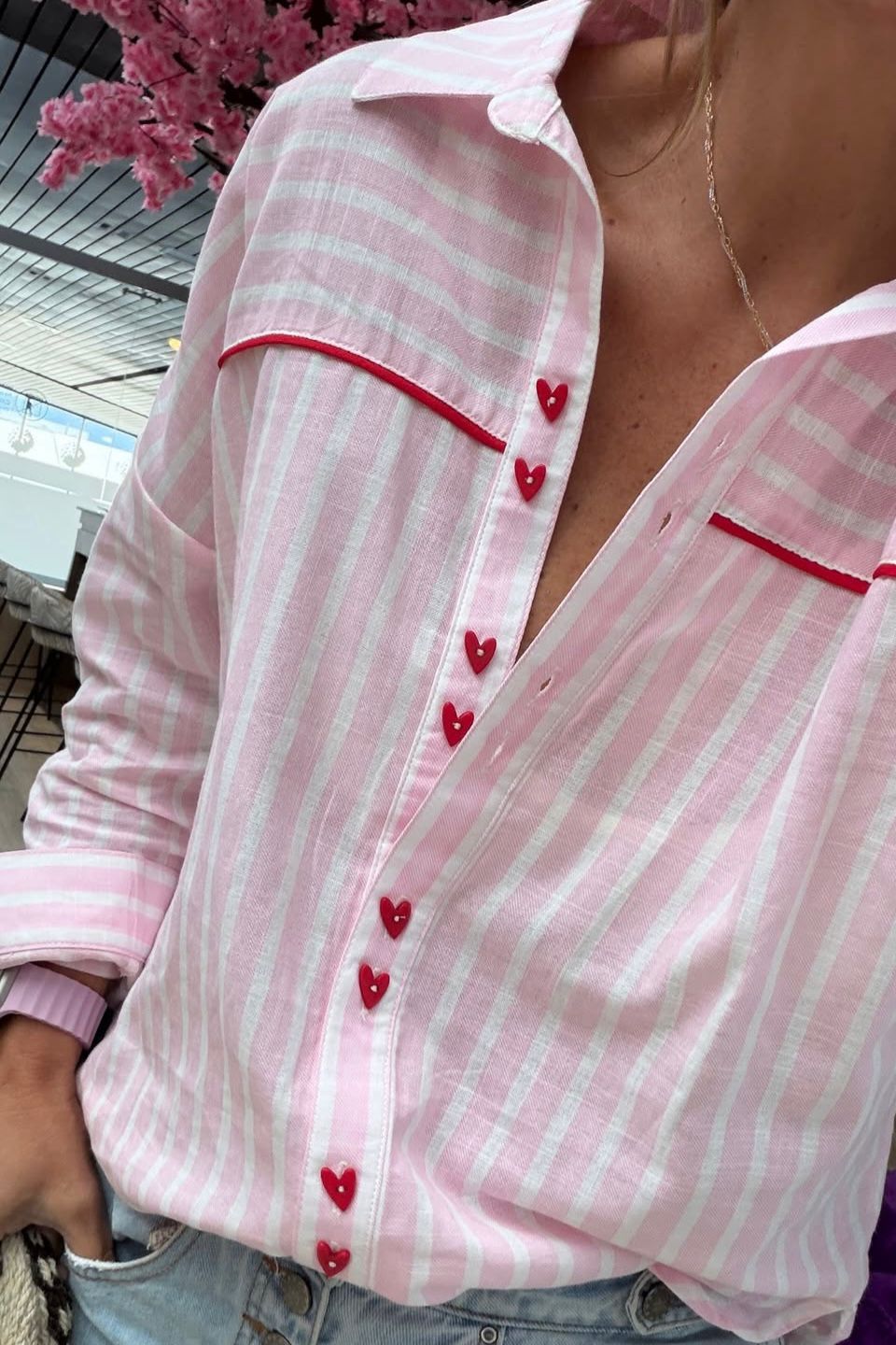 Camisa Rayas Rosada