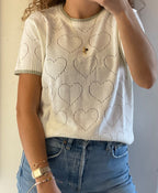 Camisa Cozy Corazon Crema