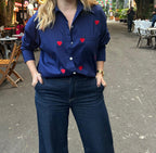 Camisa Gabriela Corazones Azul