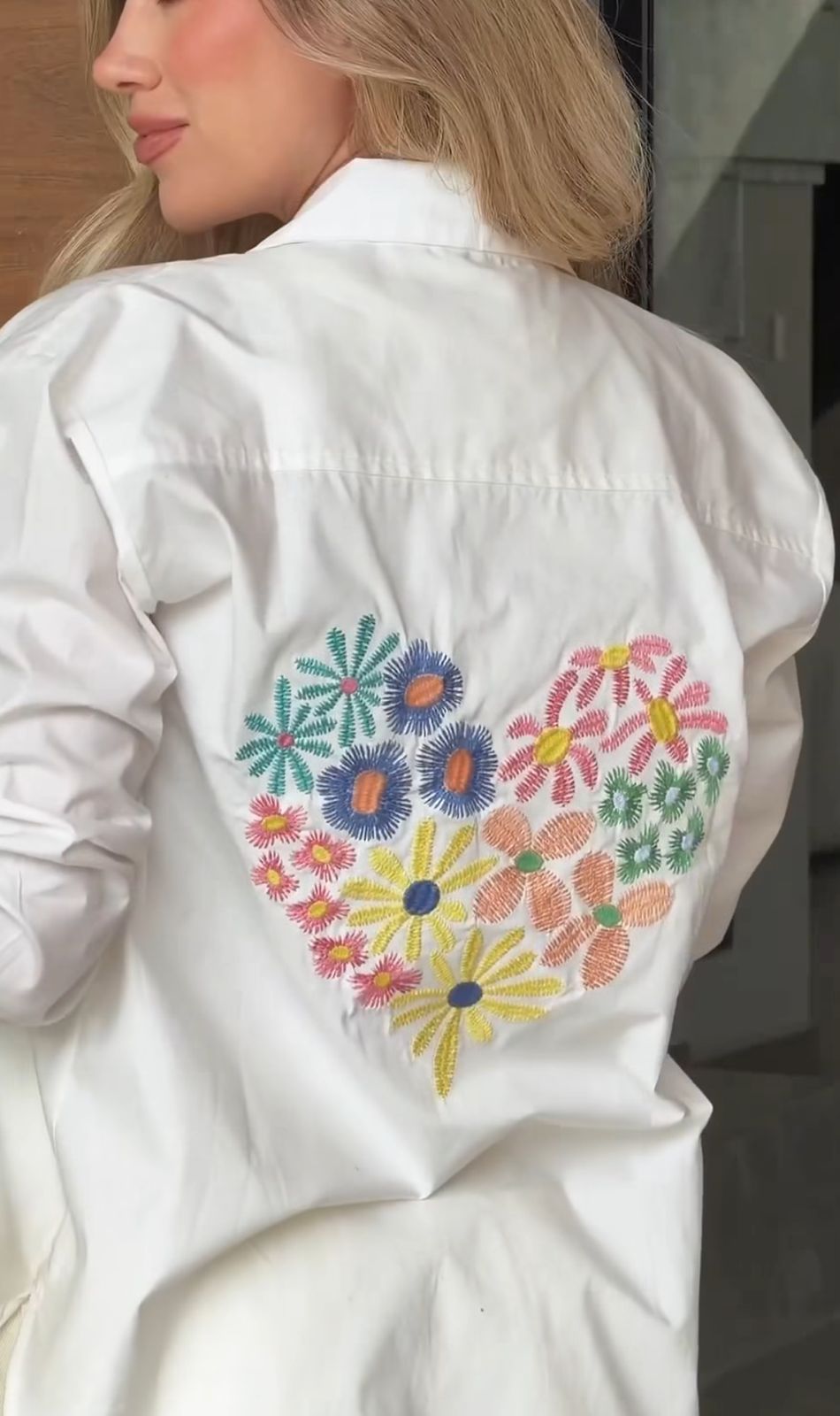 Camisa Florecer Blanco