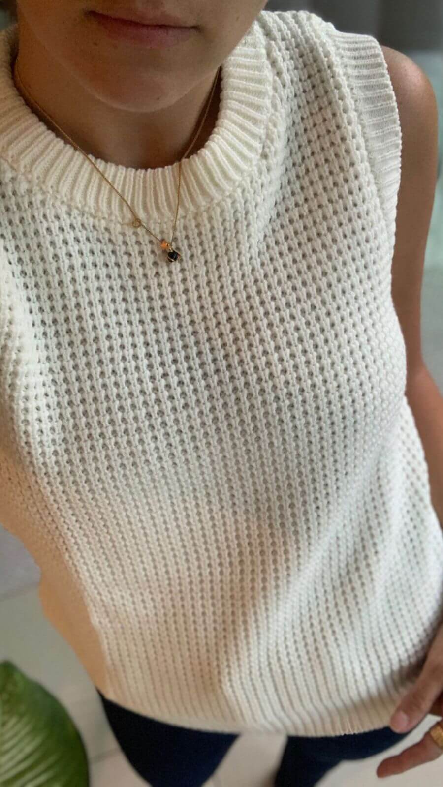 Tejido Chaleco Sass Crema